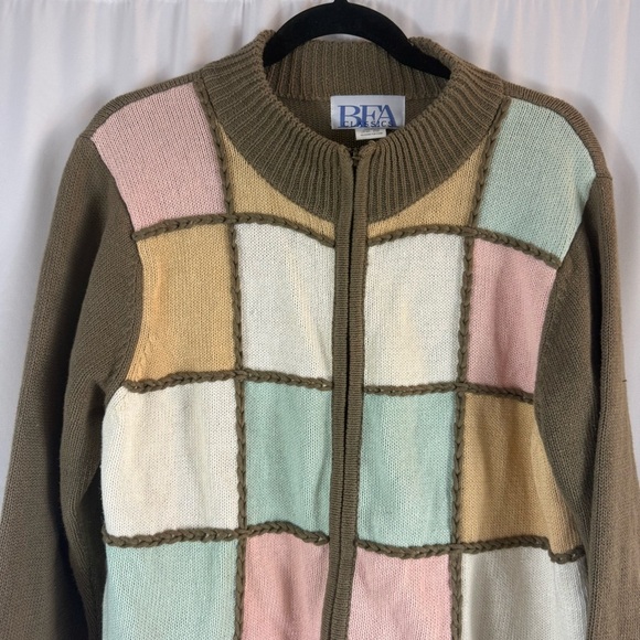 BFA Classic Beige Color block Knit Sweater size:PL - Picture 3 of 12